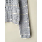 Sweater calado celeste. Talla: S  3