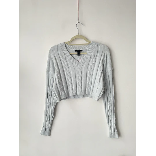 Sweater celeste trenza. Tala: M