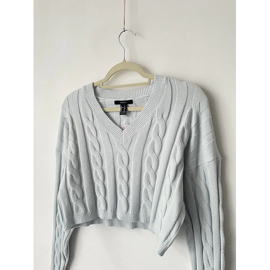 Sweater celeste trenza. Tala: M