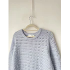 Sweater celeste calado. Talla: M 1