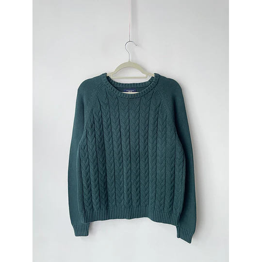 Sweater verde trenzado. Talla: L