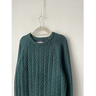 Sweater verde trenzado. Talla: L 2