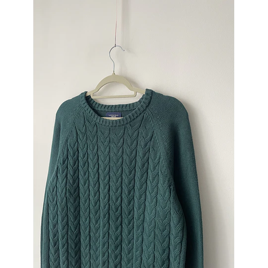 Sweater verde trenzado. Talla: L