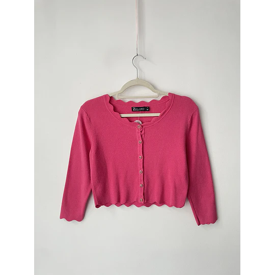 Cardigan rosa. Talla: S