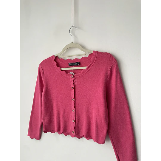 Cardigan rosa. Talla: S
