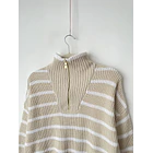 Sweater beige rayas. Talla: XS OVERSIZED 2