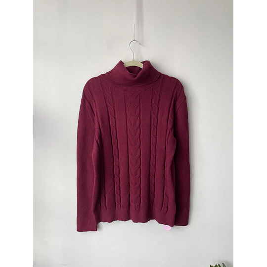 Sweater tortuga burdeo. Talla: XL chico (L)
