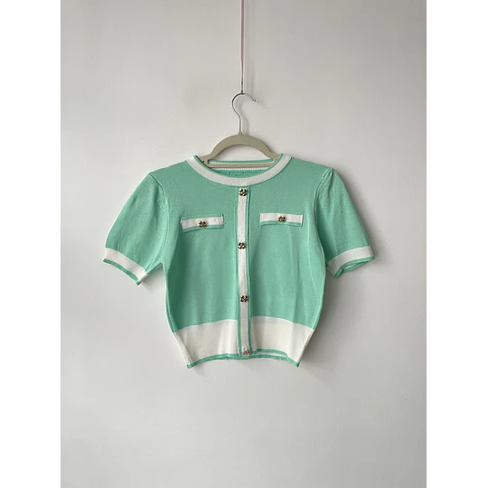 Polera verde agua. Talla: S
