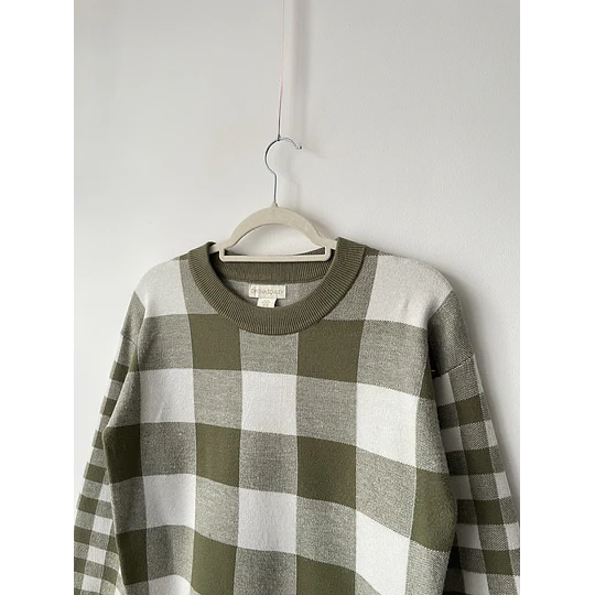 Sweater cuadros. Talla: XS holgado (S) 
