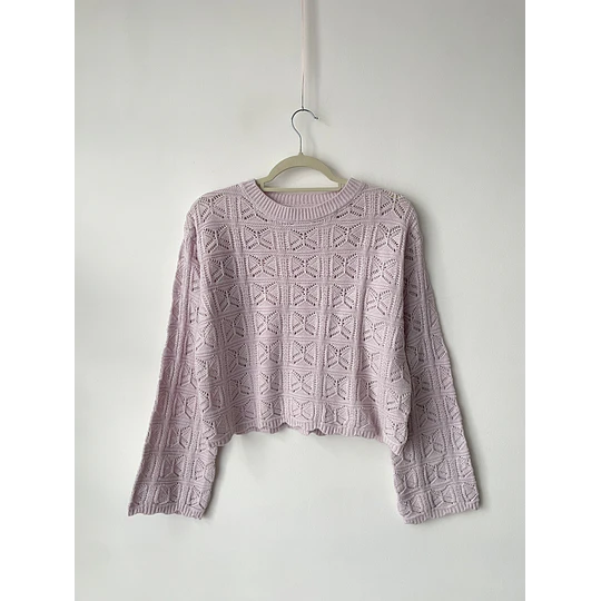 Sweater lila calado. Talla: M