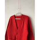 Cardigan rojo lana. Talla: M/L 2