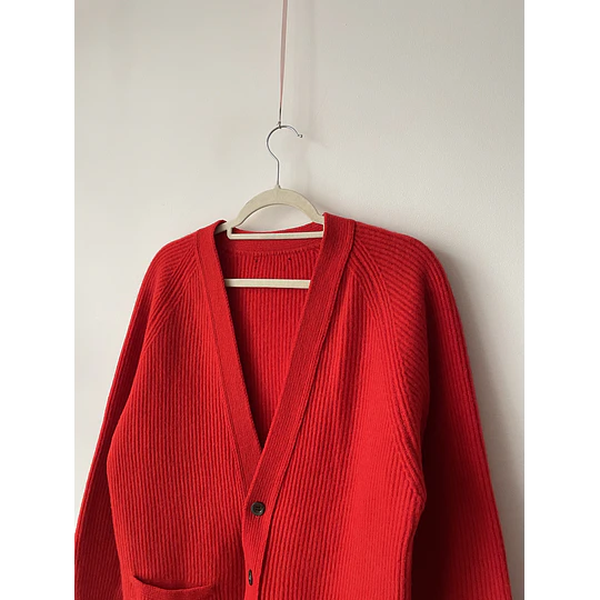 Cardigan rojo lana. Talla: M/L