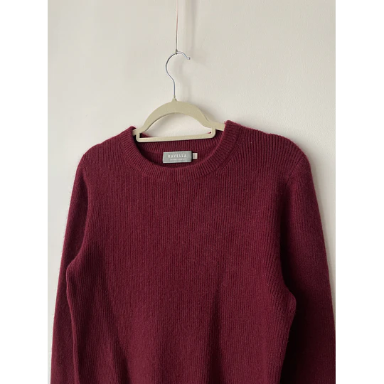Sweater granate cachemir. Talla: S holgado (m)