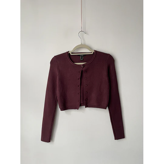 Cardigan burdeo. Talla: S (XS)
