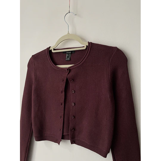 Cardigan burdeo. Talla: S (XS)