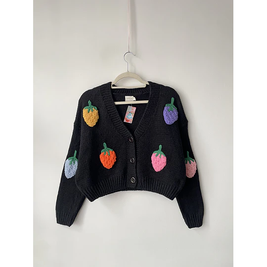 Cardigan frutillas. Talla. S/M
