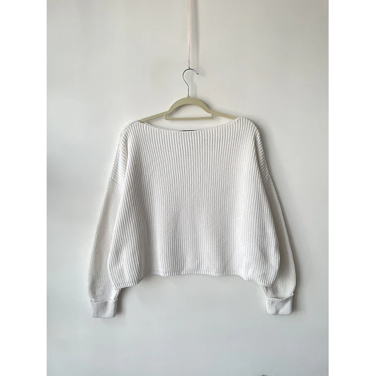 Sweater blanco. Talla: S oversized
