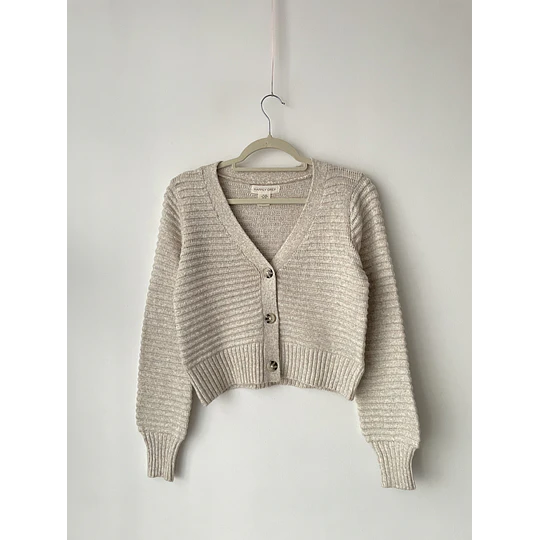 Cardigan beige. Talla: XS