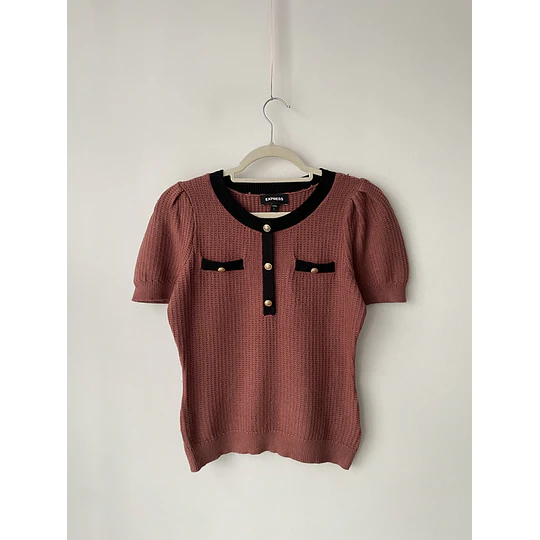 Polera bordes. Talla: S