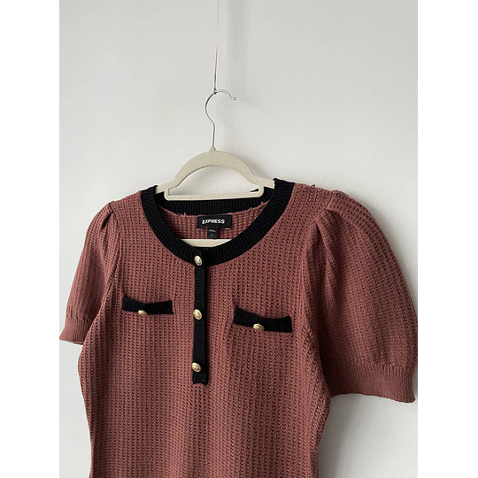 Polera bordes. Talla: S