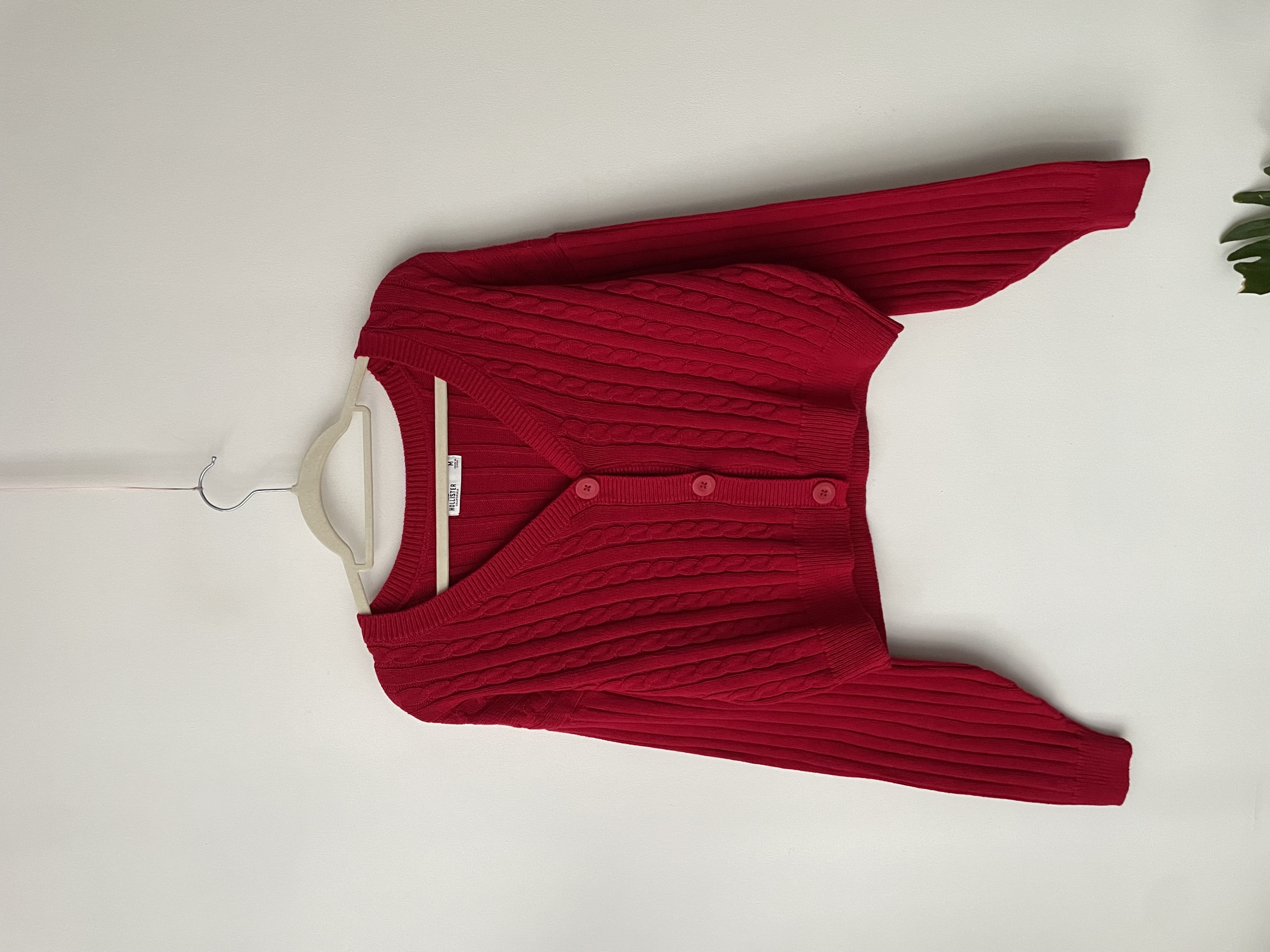 Cardigan rojo italiano. Talla: M 1