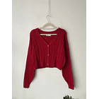 Cardigan rojo italiano. Talla: M 1