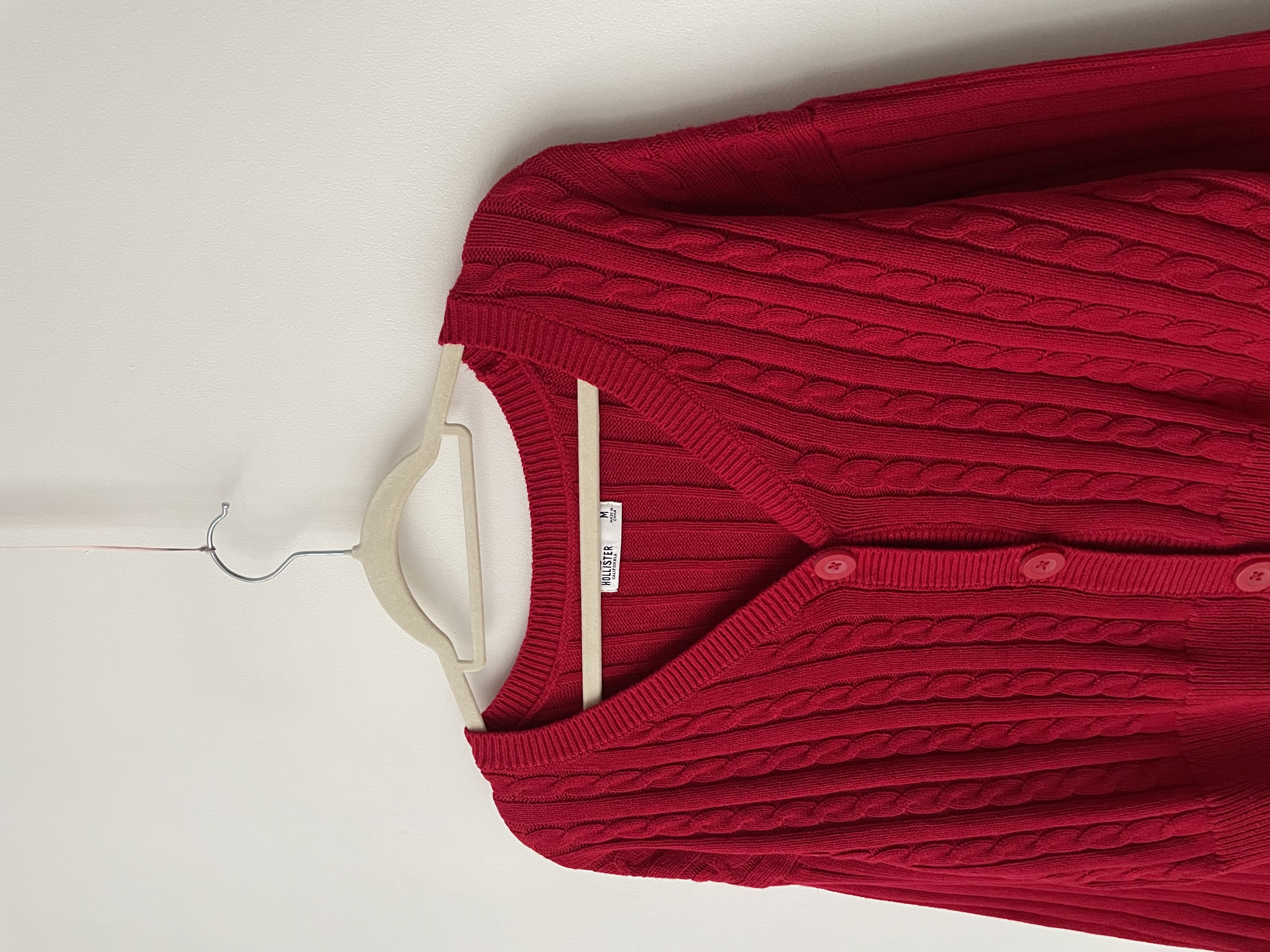 Cardigan rojo italiano. Talla: M 2