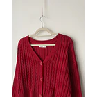 Cardigan rojo italiano. Talla: M 2