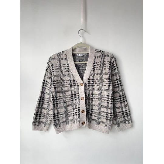 Cardigan tartán. Talla: xs