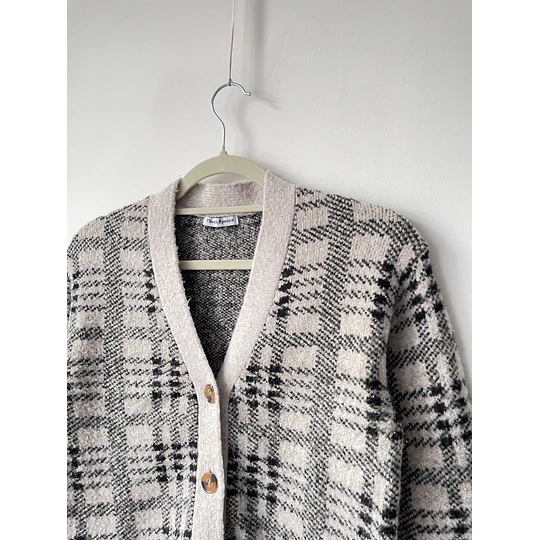 Cardigan tartán. Talla: xs