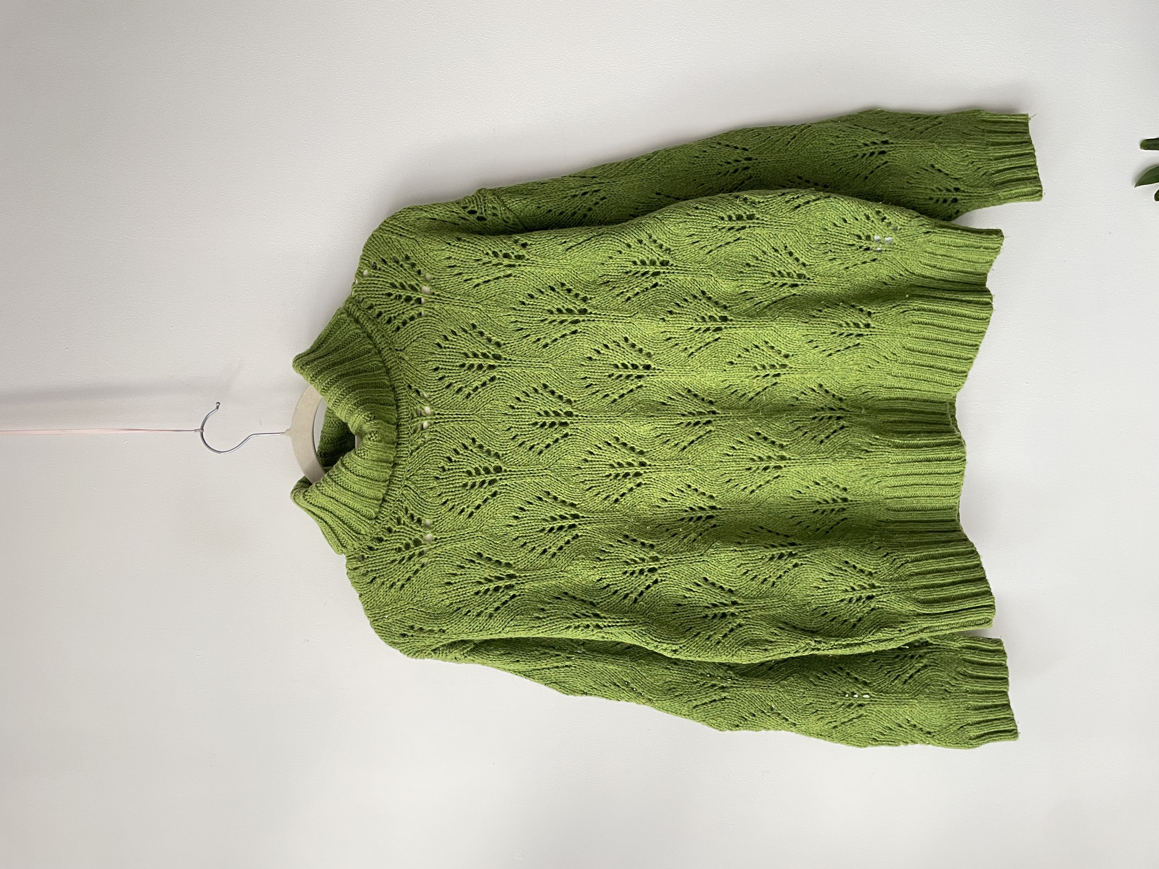 Sweater verde lana algodón. Talla: L 1