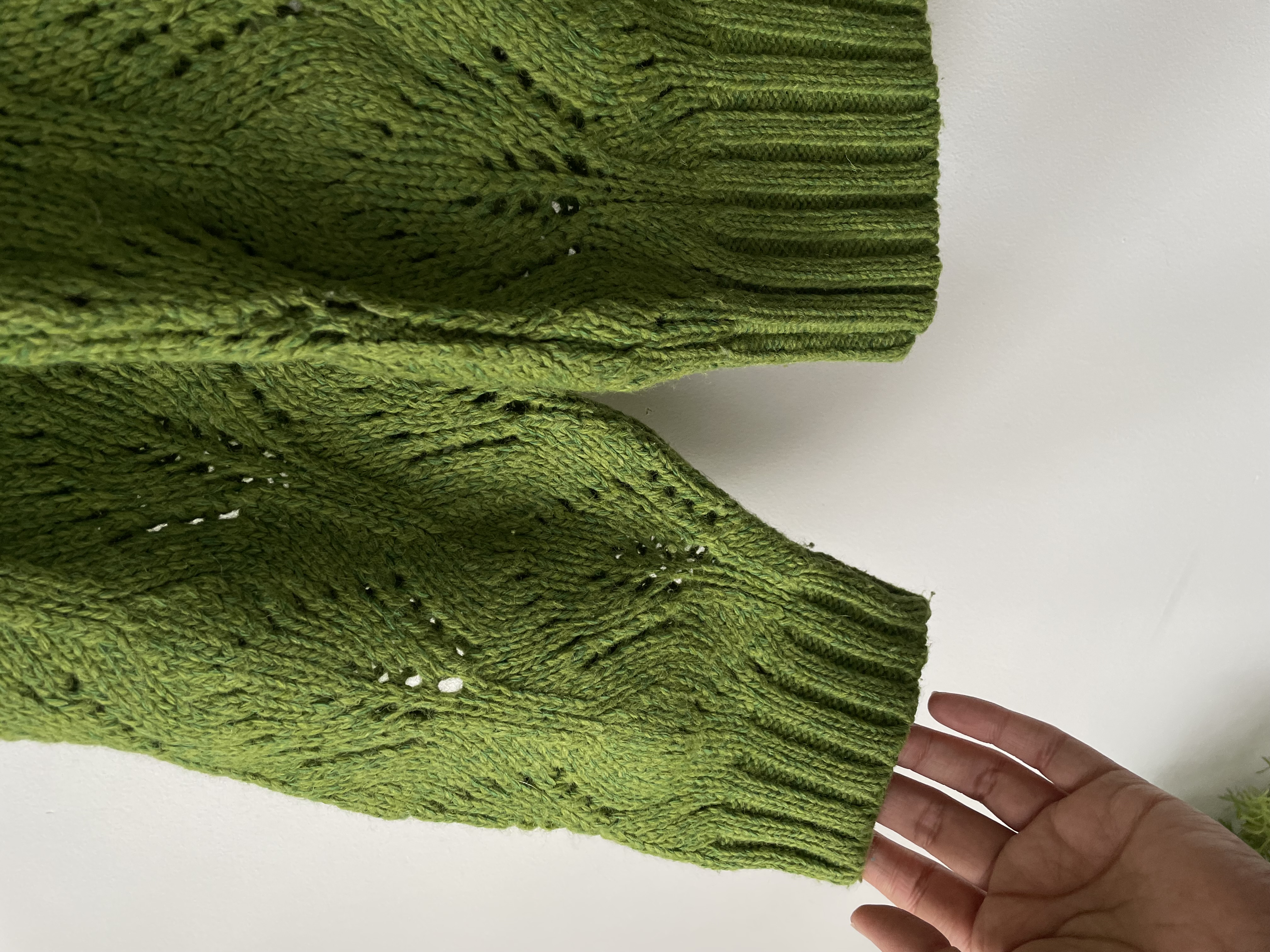 Sweater verde lana algodón. Talla: L 3