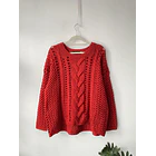 Sweater rojo carmín. Talla: L 1