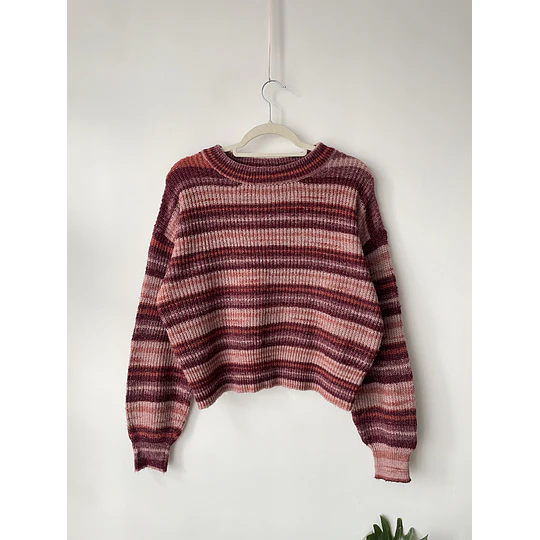 Sweater rayas burdeo Talla: M