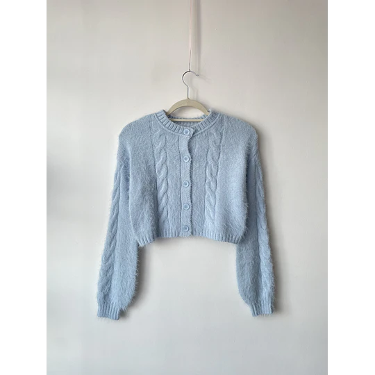 Cardigan celeste. Talla: XS