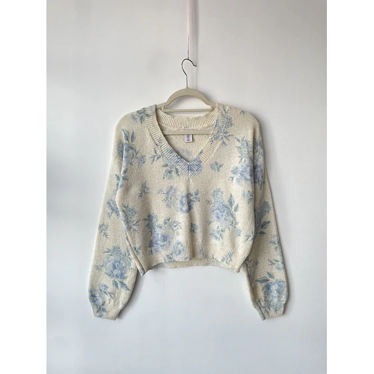 Sweater floreado. Talla: M