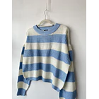 Sweater celeste rayas. Talla: XS oversized (XL) 2