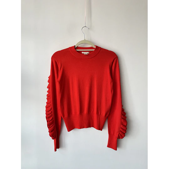 Sweater carmín vuelos. Talla: 2 (XS) 