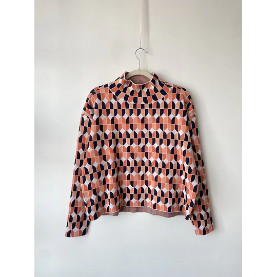 Sweater azulejos. Talla: M holgado (L)