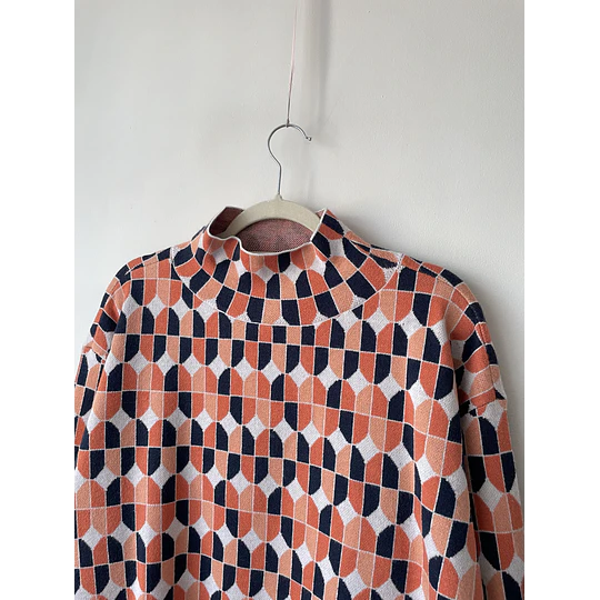Sweater azulejos. Talla: M holgado (L)