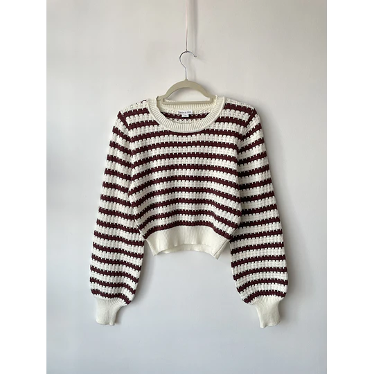 Sweater globo rayas. Talla: L 