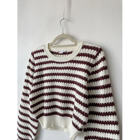 Sweater globo rayas. Talla: L 