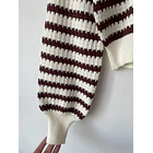 Sweater globo rayas. Talla: L  3