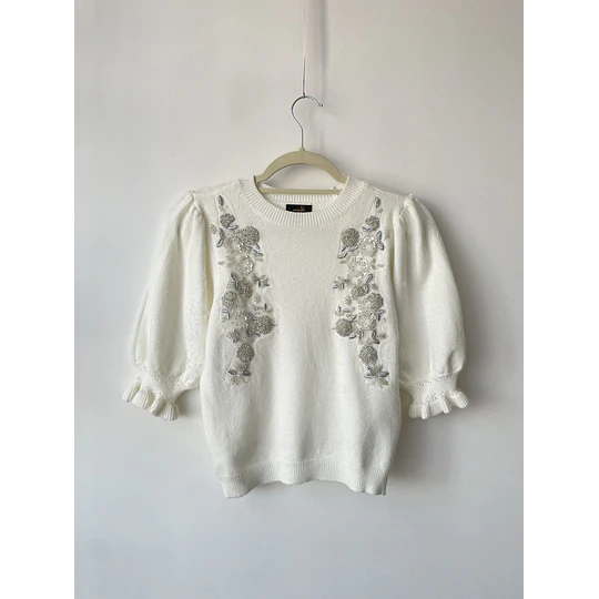 Polera lentejuelas. Talla: M 