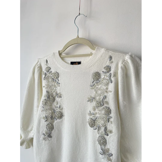 Polera lentejuelas. Talla: M 