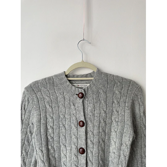 Cárdigan gris Tommy fibras naturales. Talla: XS