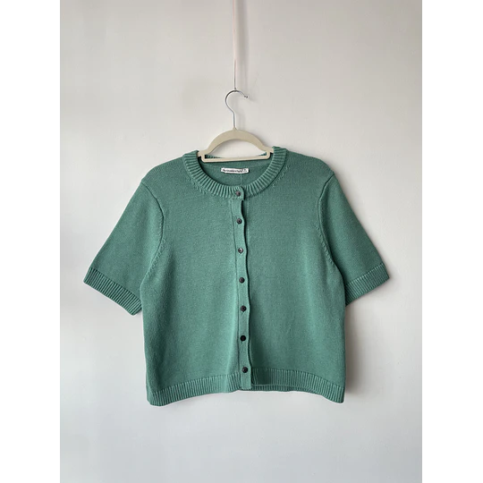 Polera verde algodón. Talla: M