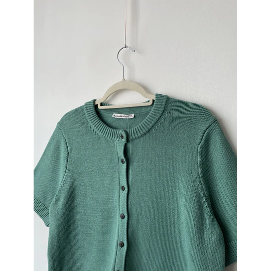 Polera verde algodón. Talla: M