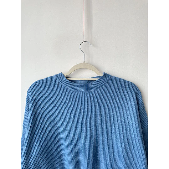 Sweater celeste petróleo. Talla: S