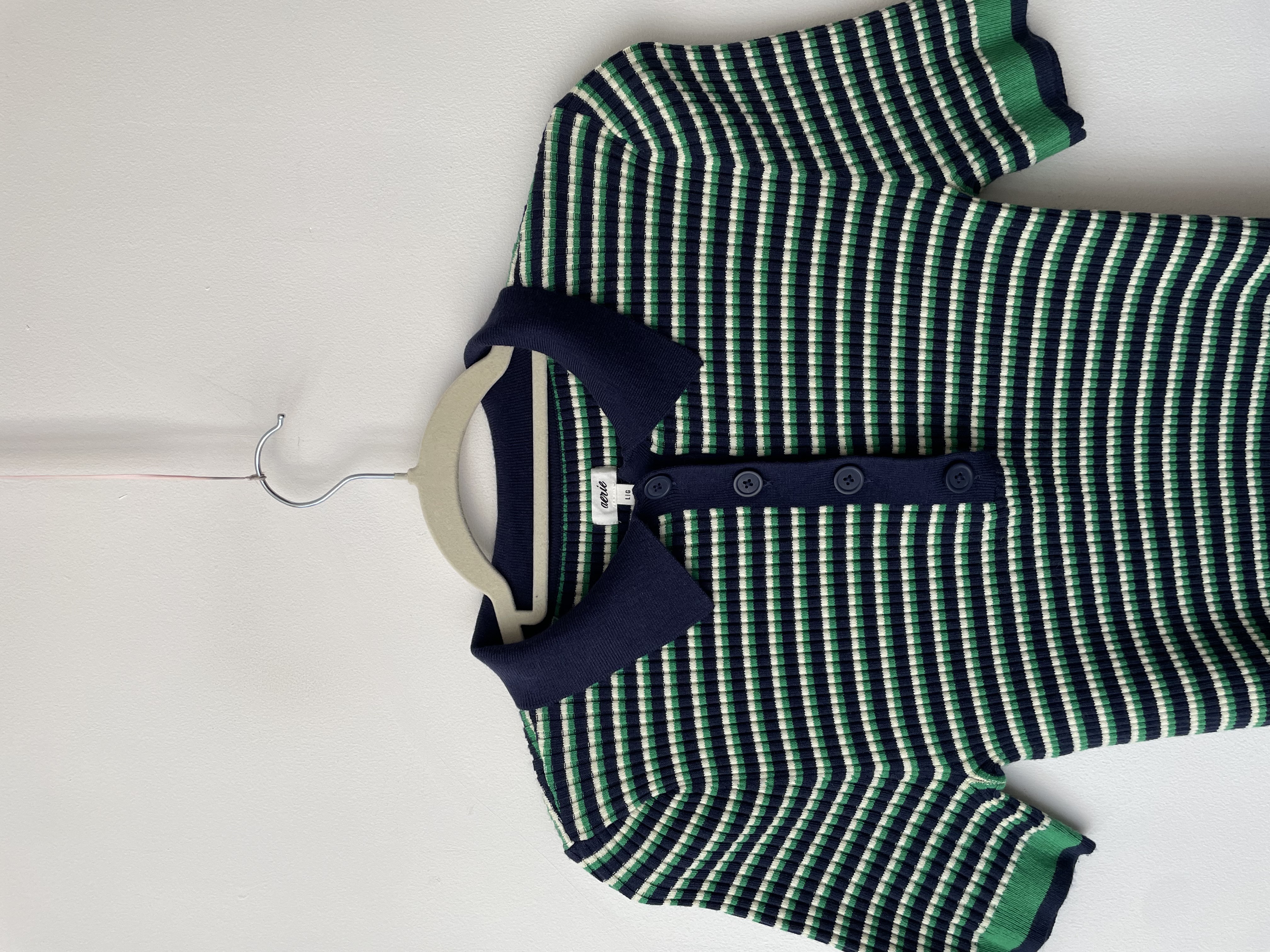 Polera rayada. Talla: L elasticado (m) 2